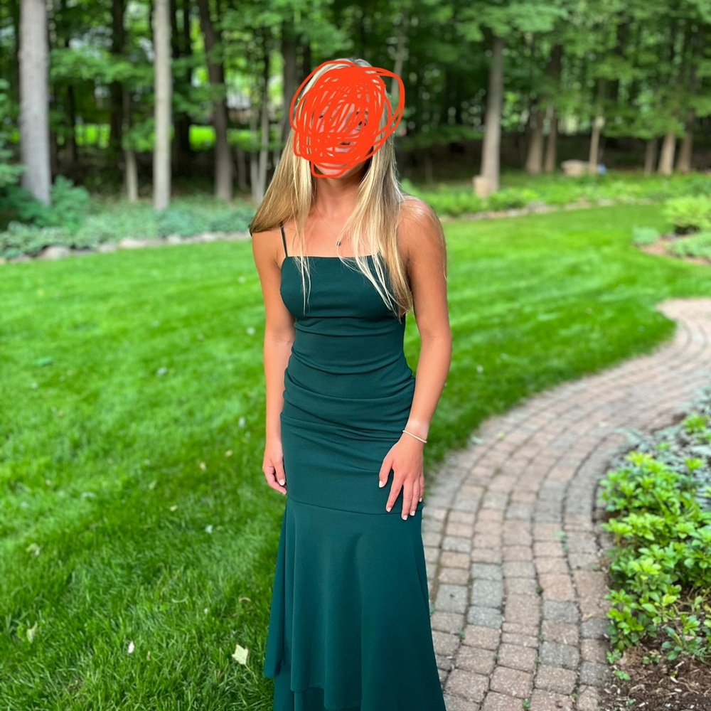 Lulus Women’s S hunter green floor length dress